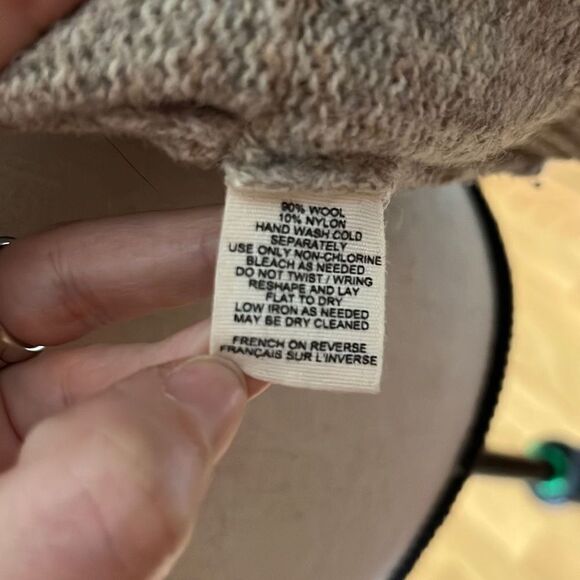 Moth Cardigan Sweater Beige Wool Blend Ruffle Womens Size Small - Picture 9 of 9